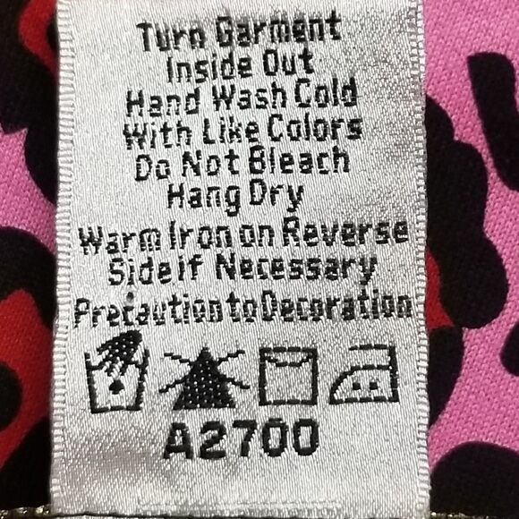 Bob Mackie L Dress Short Pink Leopard Beaded Trim Mob Wife Barbie Boho Artsy - Picture 7 of 10